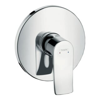 hansgrohe Set de montage complet Metris mitigeur encastré douche, rosace ronde, 1 jet, chrome