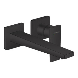 hansgrohe Set de montage Metropol Mitigeur lavabo encastré, levier, bec 225 mm, mat noir
