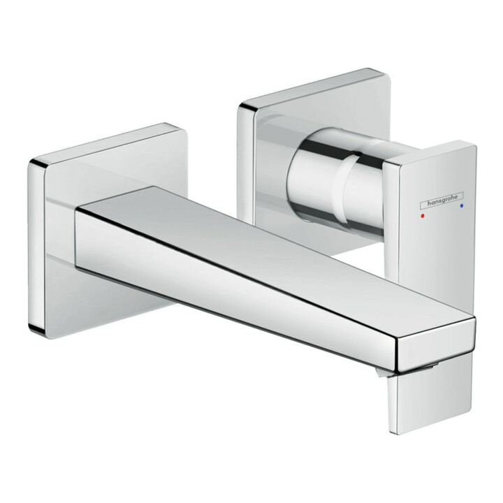 hansgrohe Set de montage prêt Metropol Mitigeur lavabo encastré, avec levier, bec 165 mm, chrome
