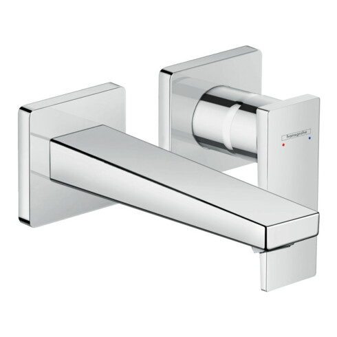 hansgrohe Set de montage prêt Metropol Mitigeur lavabo encastré, avec levier, bec 165 mm, chrome