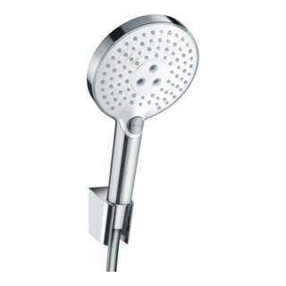 hansgrohe Set porte-douche Raindance Select S 1600 mm flexible de douche, blanc/chrome, 3 jets