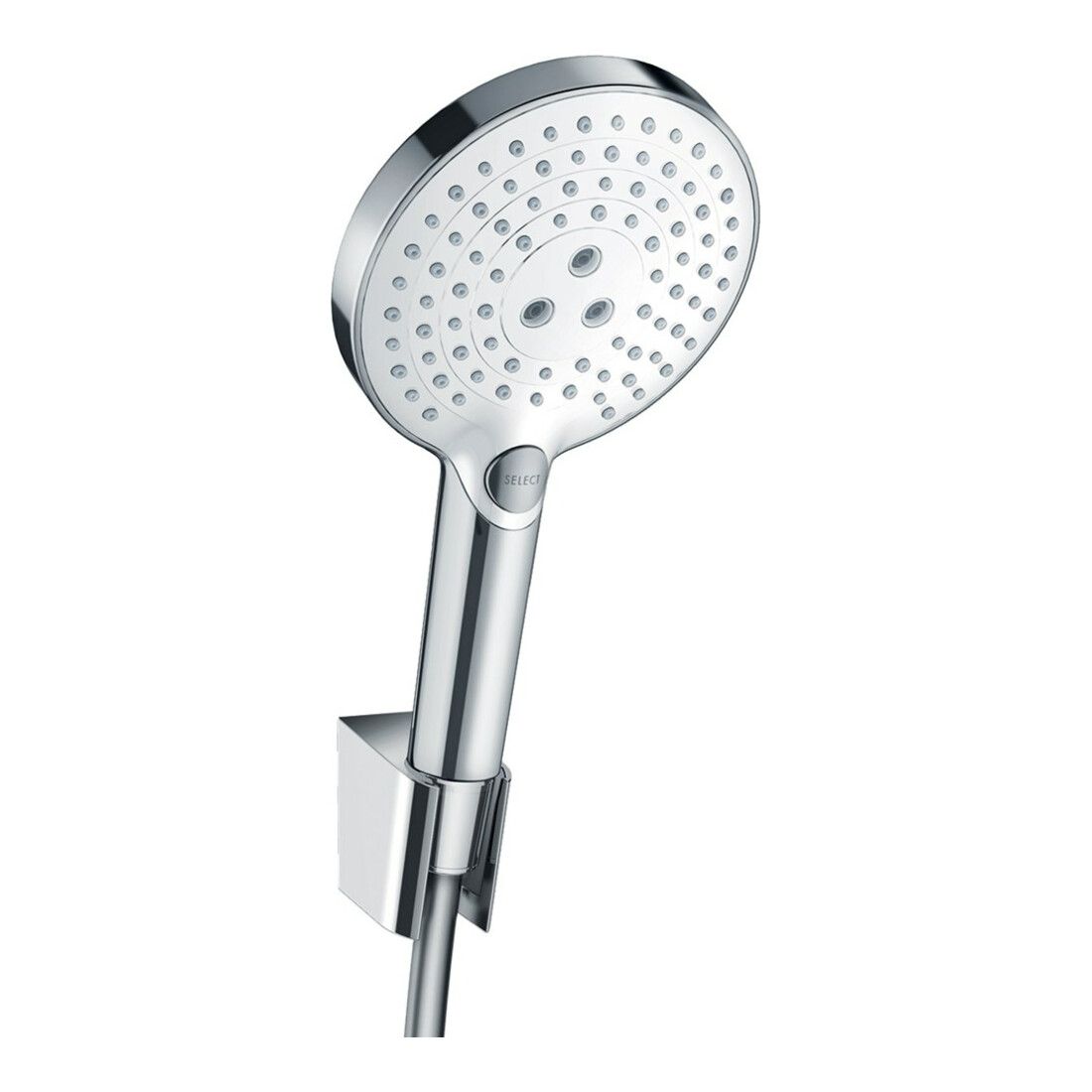 hansgrohe Set porte-douche Raindance Select S 1600 mm flexible de douche, blanc/chrome, 3 jets