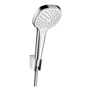 hansgrohe Set support de douche Croma Sel. E Vario 1250 mm avec flexible, blanc/chrome