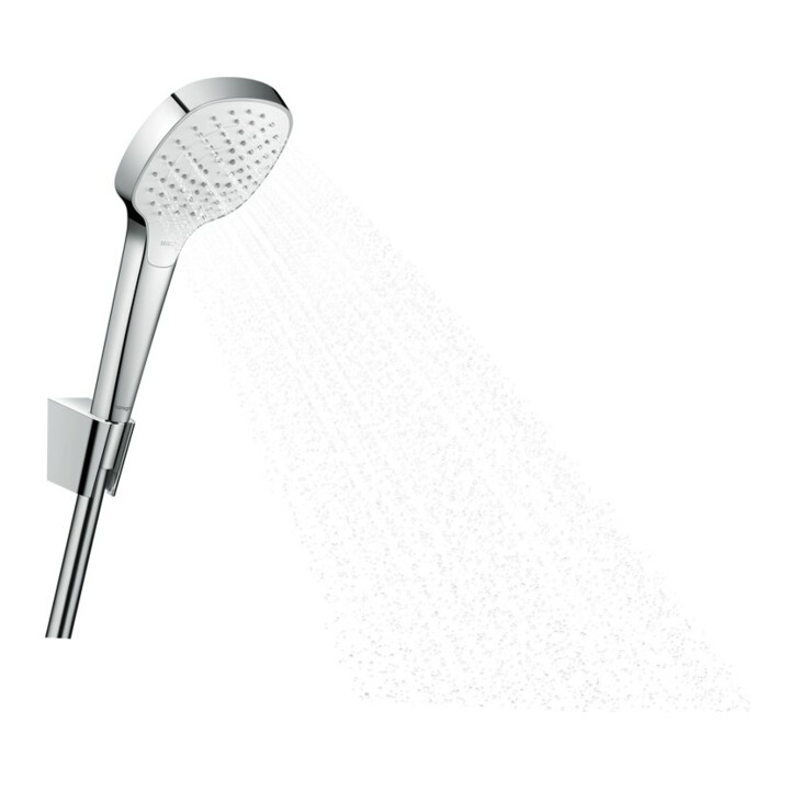 hansgrohe Set support de douche Croma Sel. E Vario 1250 mm avec flexible, blanc/chrome