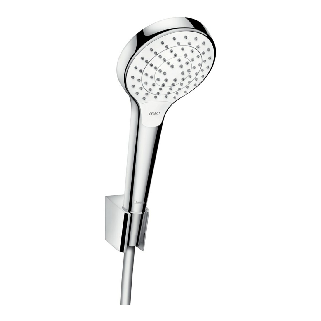 hansgrohe Set support de douche Croma Sel. S Vario 1600 mm flexible de douche, blanc/chrome