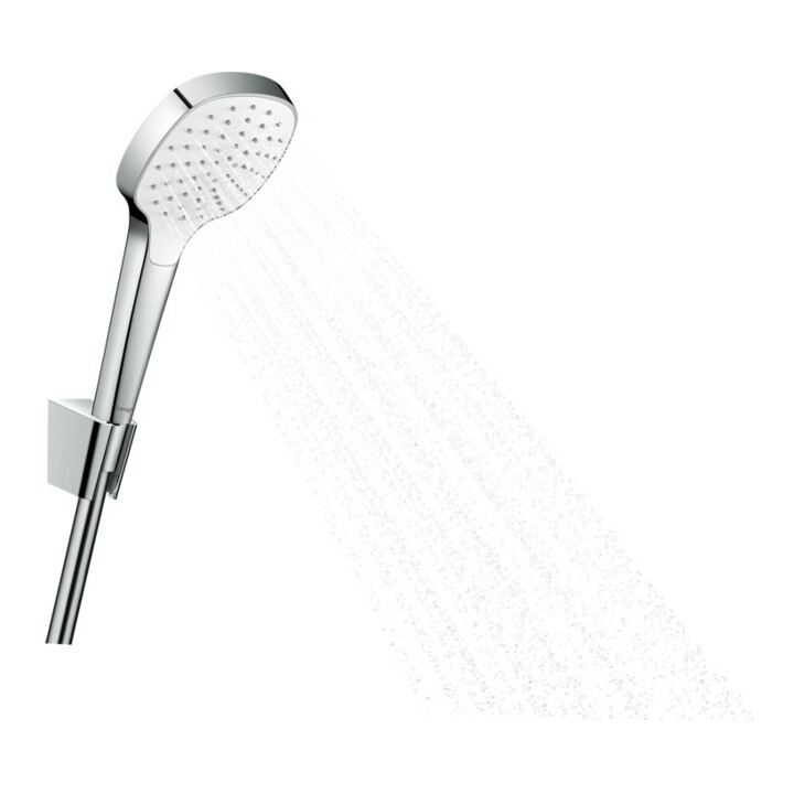 hansgrohe Set support de douche Croma Select E 1250 mm, flexible, 1 jet, blanc/chrome