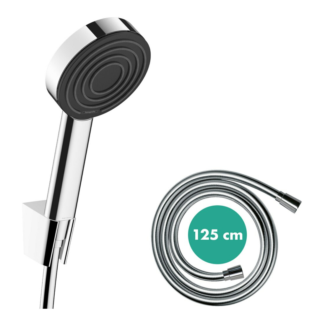 hansgrohe Set support de douche Pulsify S 105 1250mm, flexible de douche, 1 jet, chrome