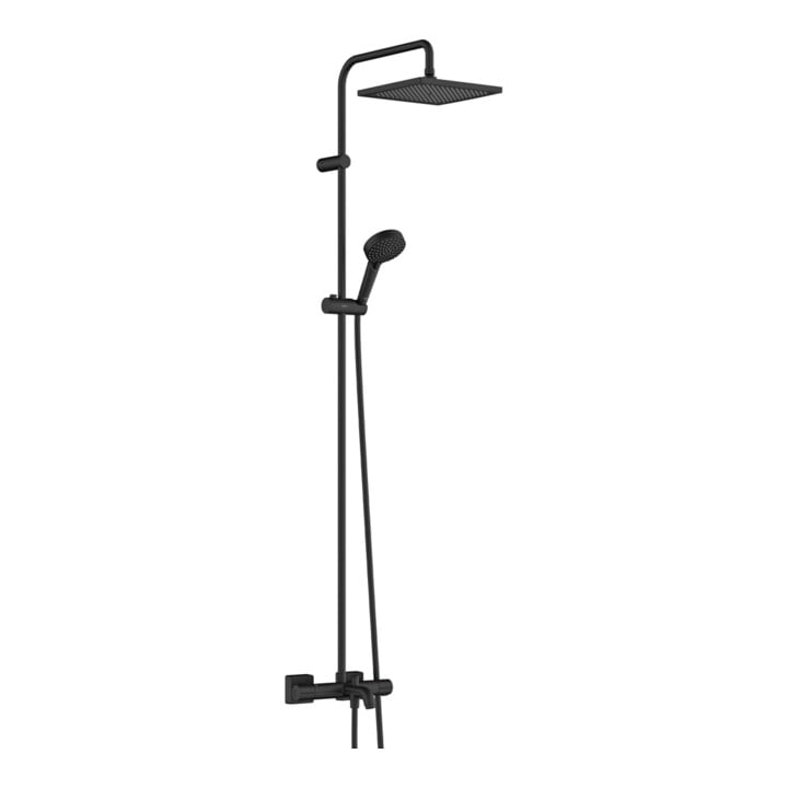 hansgrohe Showerpipe 240 Vernis Shape avec thermostat de baignoire, 1 jet, noir mat