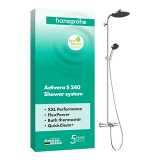 hansgrohe Showerpipe ACT S 240 1j Wannen-THM EcoSmart chrom