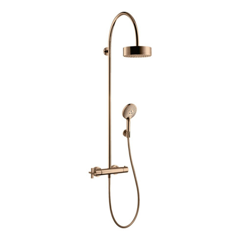 hansgrohe Showerpipe Axor Citterio m Thermostat, Kopfbrause, 180mm, 1j, pol. r gol