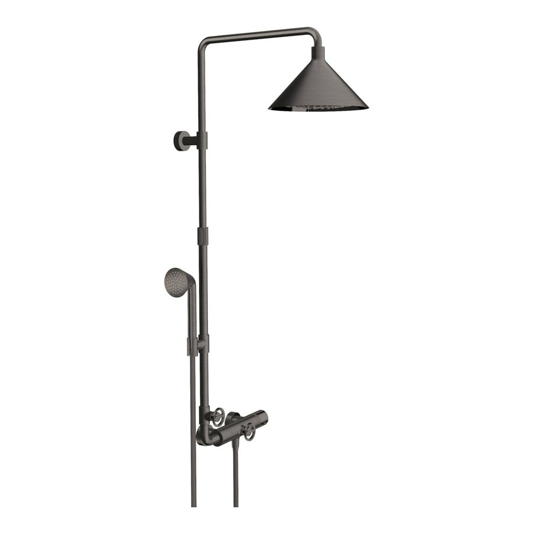 hansgrohe Showerpipe Axor m TH, KB, 240 mm, 2 jets, brossé bleu vc