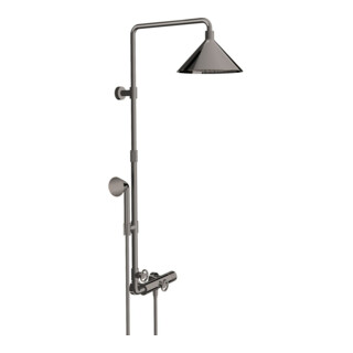 hansgrohe Showerpipe Axor m TH, pomme de douche, 240 mm, 2 jets, bleu poli vc