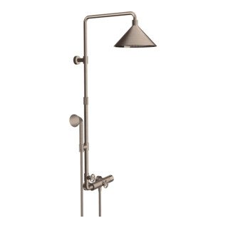 hansgrohe Showerpipe Axor m TH, pomme de douche, 240 mm, 2 jets, inox brossé