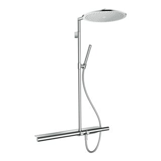 hansgrohe Showerpipe Axor m Thermostat 800, Kopfbrause 350mm, 1jet, chrom