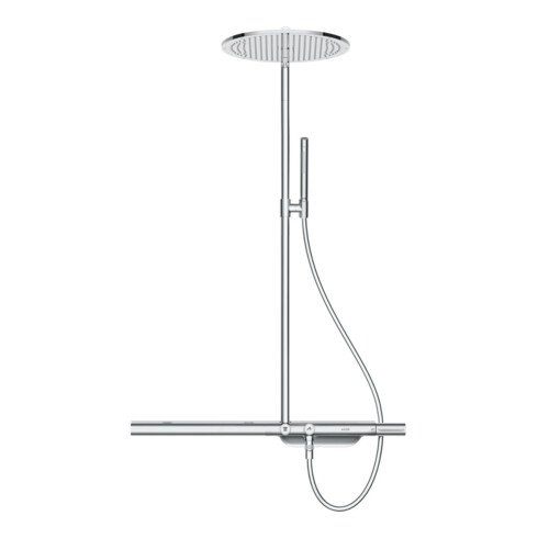 hansgrohe Showerpipe Axor m Thermostat 800, Kopfbrause 350mm, 1jet, chrom