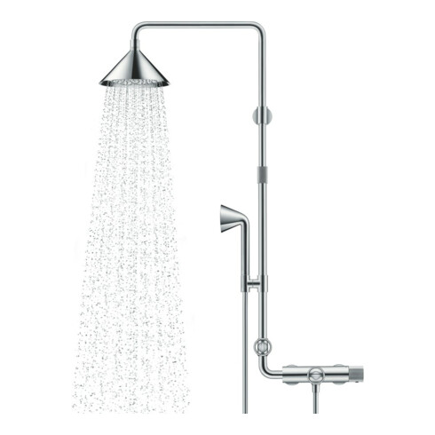 hansgrohe Showerpipe Axor m Thermostat, Kopfbrause, 240mm, 2jet, chrom