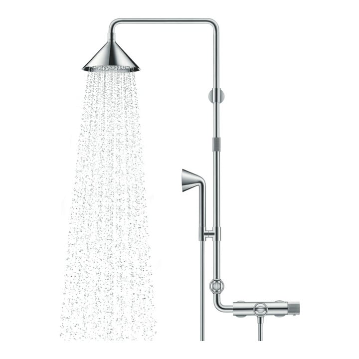 hansgrohe Showerpipe Axor m Thermostat, Kopfbrause, 240mm, 2jet, chrom