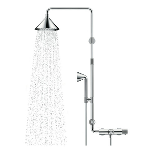 hansgrohe Showerpipe Axor m Thermostat, Kopfbrause, 240mm, 2jet, chrom
