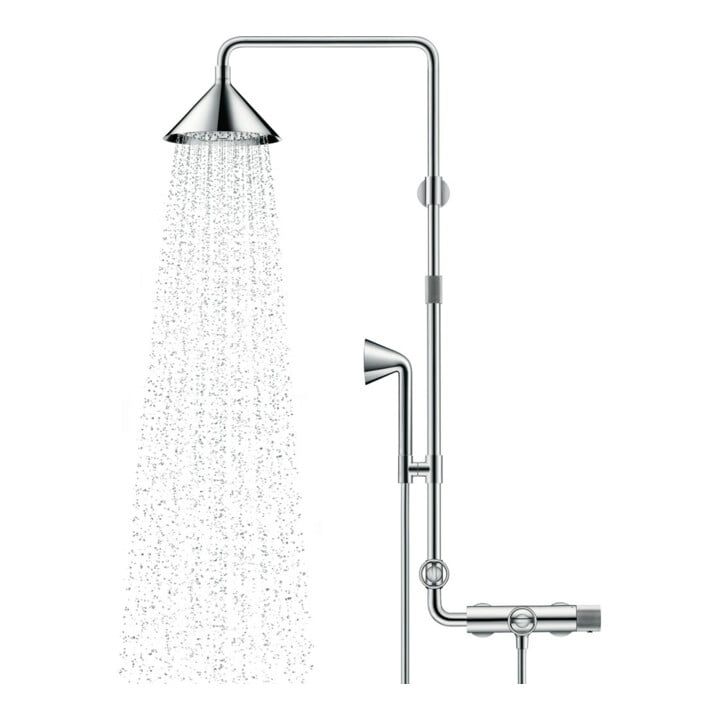 hansgrohe Showerpipe Axor m Thermostat, Kopfbrause, 240mm, 2jet, chrom