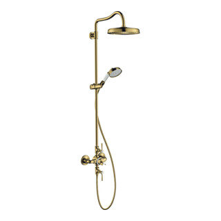 hansgrohe Showerpipe Axor Montreux m TH, douche de tête, 240 mm, 1 an, opt. or poli