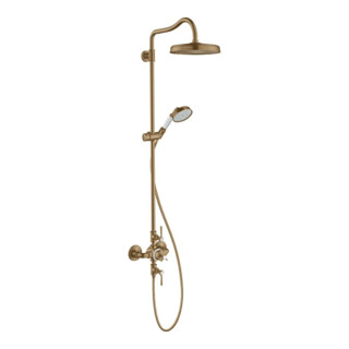 hansgrohe Showerpipe Axor Montreux m TH, Kopfbrause, 240mm, 1j, brush. bron