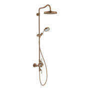 hansgrohe Showerpipe Axor Montreux m TH, Kopfbrause, 240mm, 1j, brush. r gol