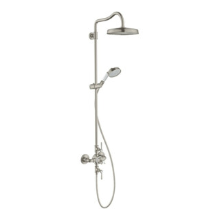 hansgrohe Showerpipe Axor Montreux m TH, pomme de douche 240 mm, 1 an, aspect acier inoxydable