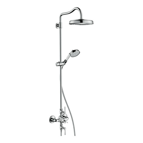 hansgrohe Showerpipe Axor Montreux m Thermostat, Kopfbrause, 240mm, 1j, brush. ni.