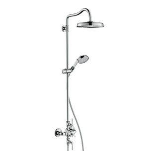 hansgrohe Showerpipe Axor Montreux m Thermostat, pomme de douche 240 mm, 1 an, nickel brossé