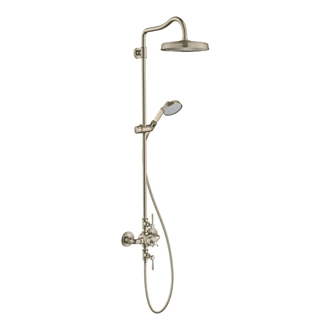 hansgrohe Showerpipe Axor Montreux m Thermostat, pomme de douche 240 mm, 1 an, nickel brossé