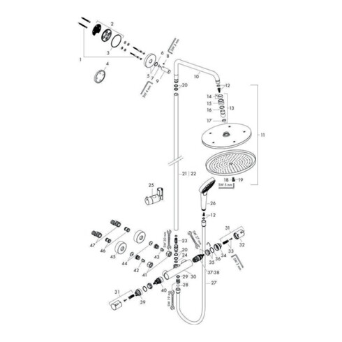 hansgrohe Showerpipe CROMA SELECT 280 AIR 1JET DN 15 chrom