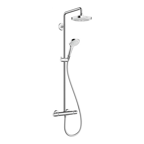 hansgrohe Showerpipe CROMA SELECT E 180 2jet DN 15, EcoSmart Version weiß/chrom