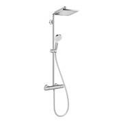 hansgrohe Showerpipe Crometta E EcoSmart avec thermostat, 1 jet, 9 l/min, chrome-1