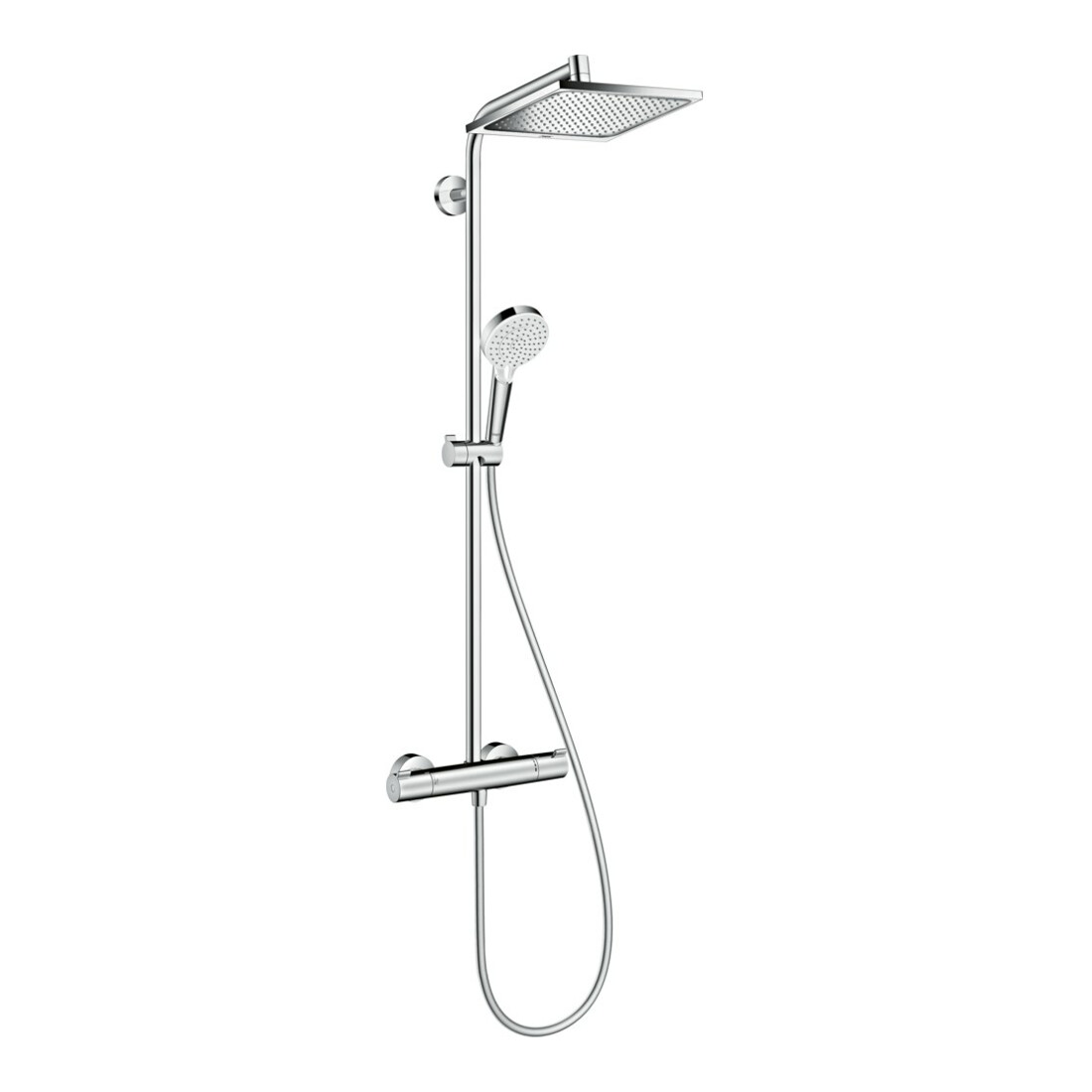hansgrohe Showerpipe Crometta E EcoSmart avec thermostat, 1 jet, 9 l/min, chrome
