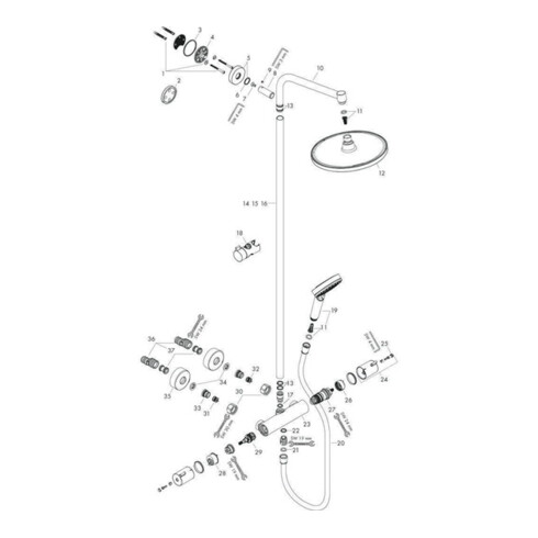 hansgrohe Showerpipe CROMETTA S 240 1JET DN 15 16 l/ min chrom