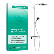 hansgrohe Showerpipe Pulsify S 260 avec thermostat, 1 jet, chrome-3