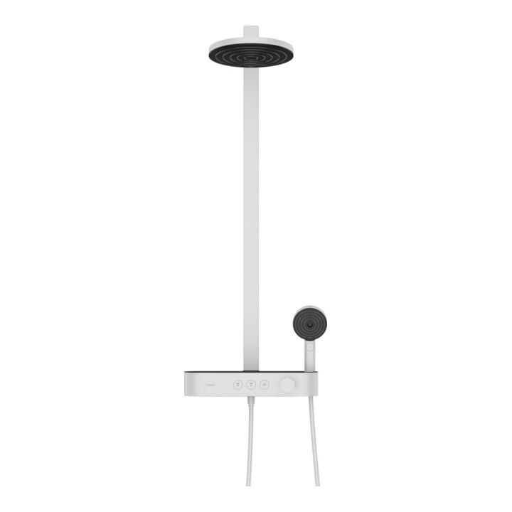 hansgrohe Showerpipe Pulsify S 260 avec thermostat, 2 jets, blanc mat
