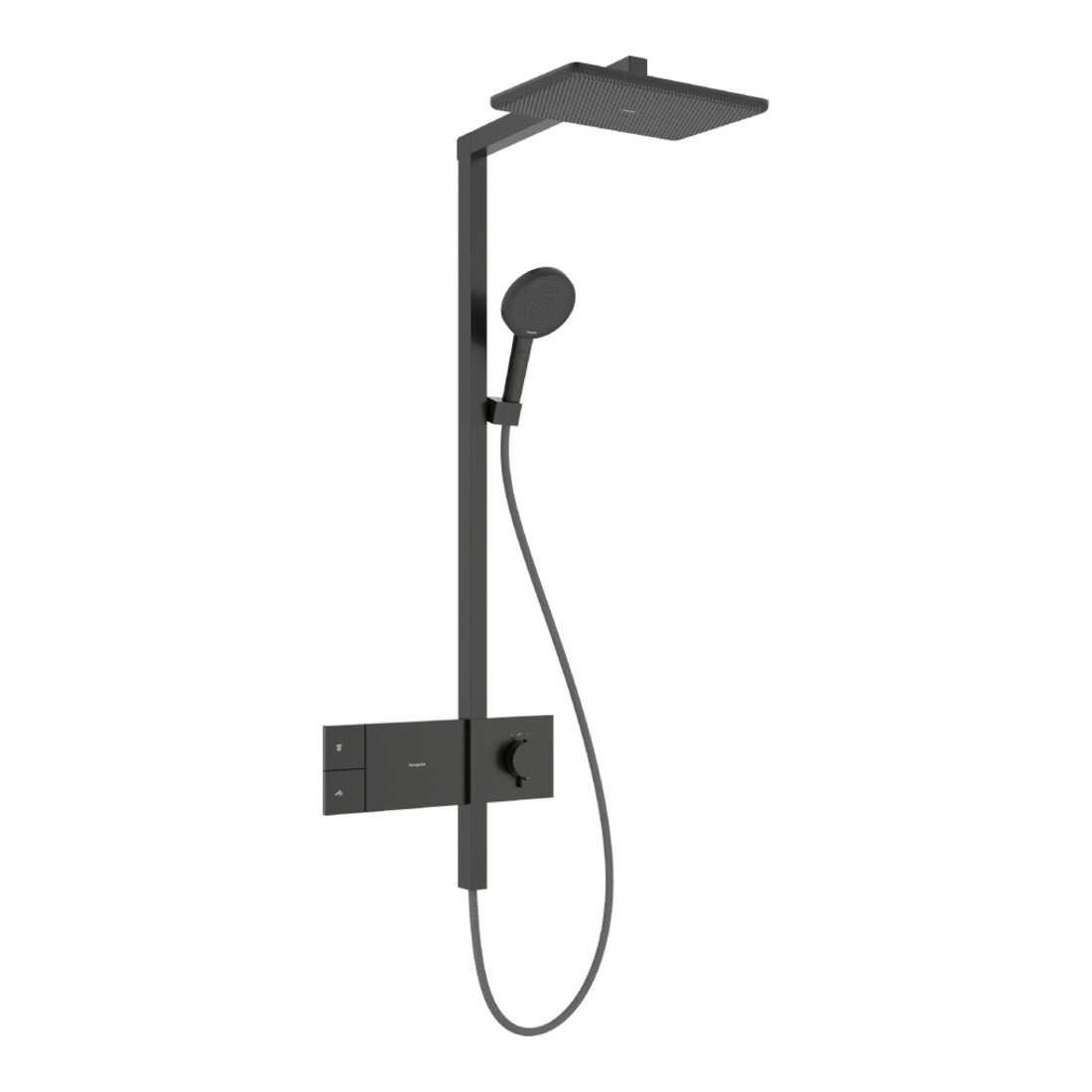 hansgrohe Showerpipe Raindance Alive Q 1jet, 12 l/min, chrome noir brossé