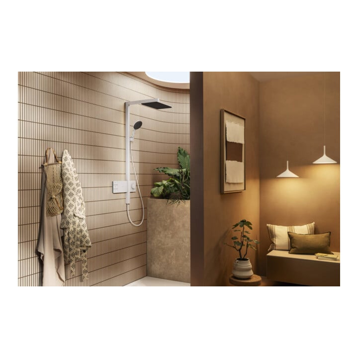 hansgrohe Showerpipe Raindance Alive Q 2jet, EcoSmart, 7,6 l/min, blanc mat