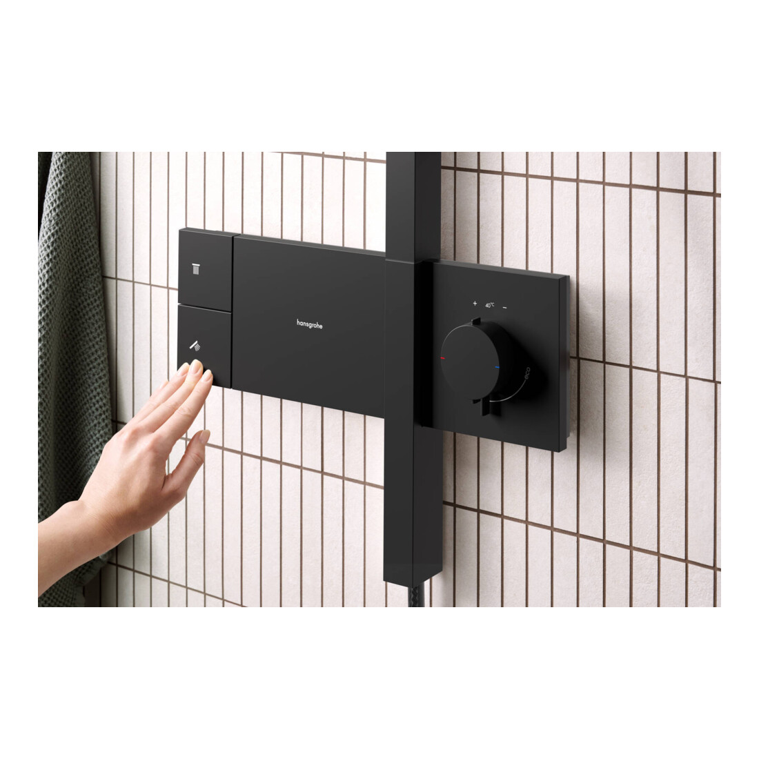 hansgrohe Showerpipe Raindance Alive S 1j, Pression min. 1 bar, noir mat