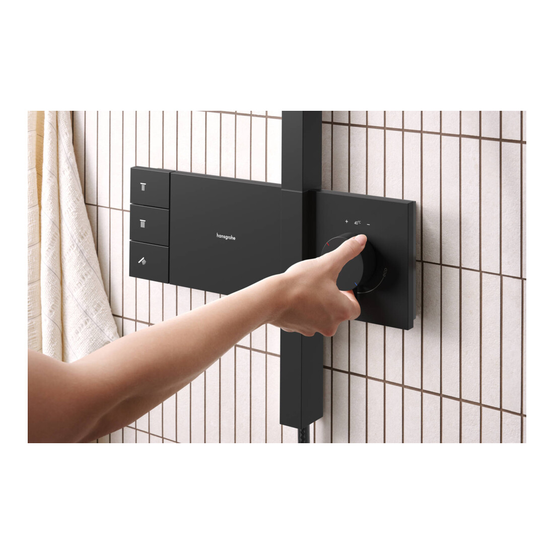 hansgrohe Showerpipe Raindance Alive S 1j, Pression min. 1 bar, noir mat