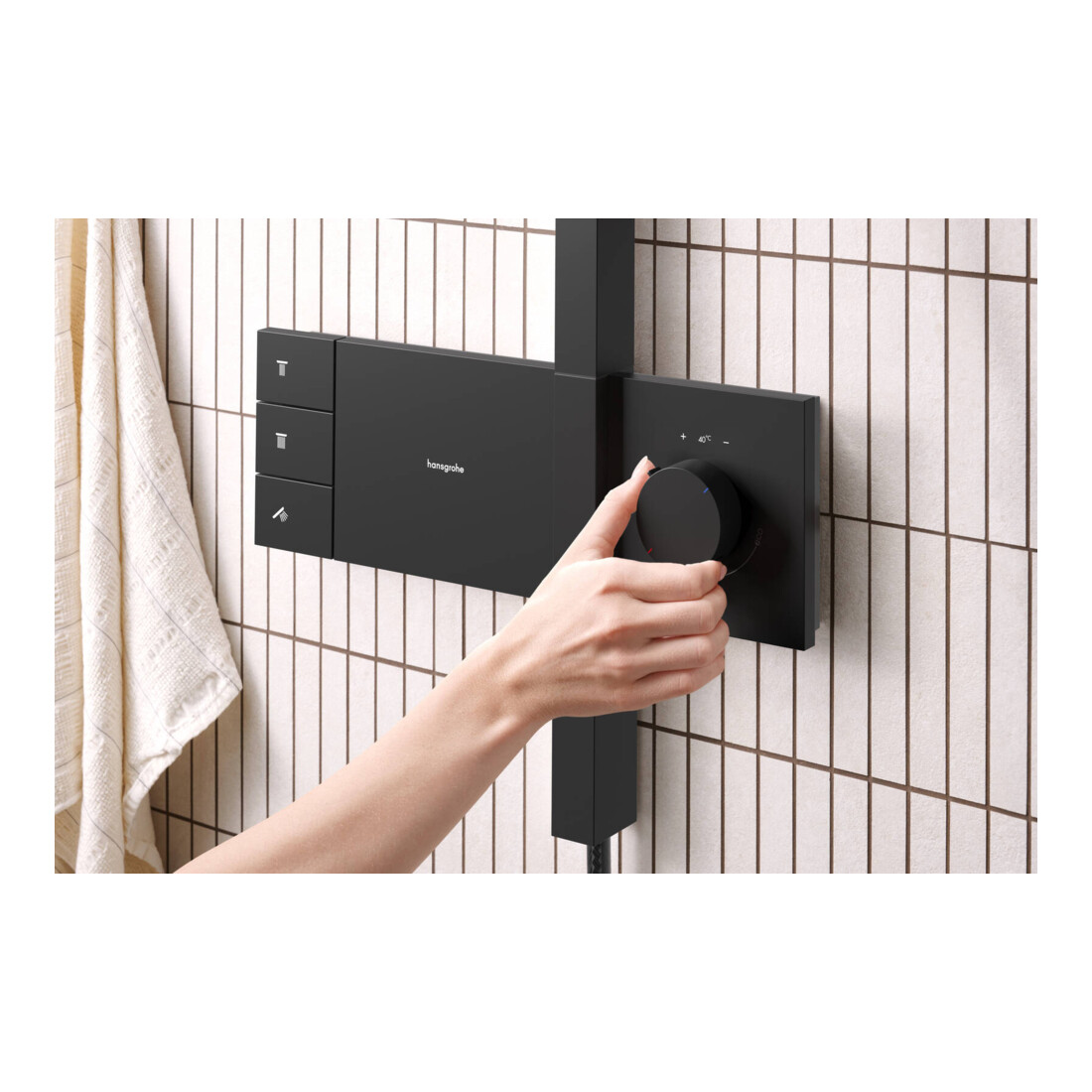 hansgrohe Showerpipe Raindance Alive S 1j, Pression min. 1 bar, noir mat
