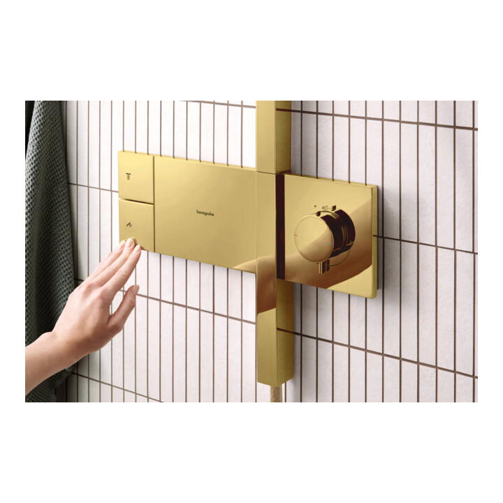 hansgrohe Showerpipe Raindance Alive S 1j, Pression min. 1 bar, optique or poli