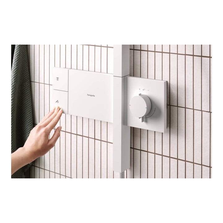 hansgrohe Showerpipe Raindance Alive S 1jet, Mindestfließdruck 1 bar, mattweiß