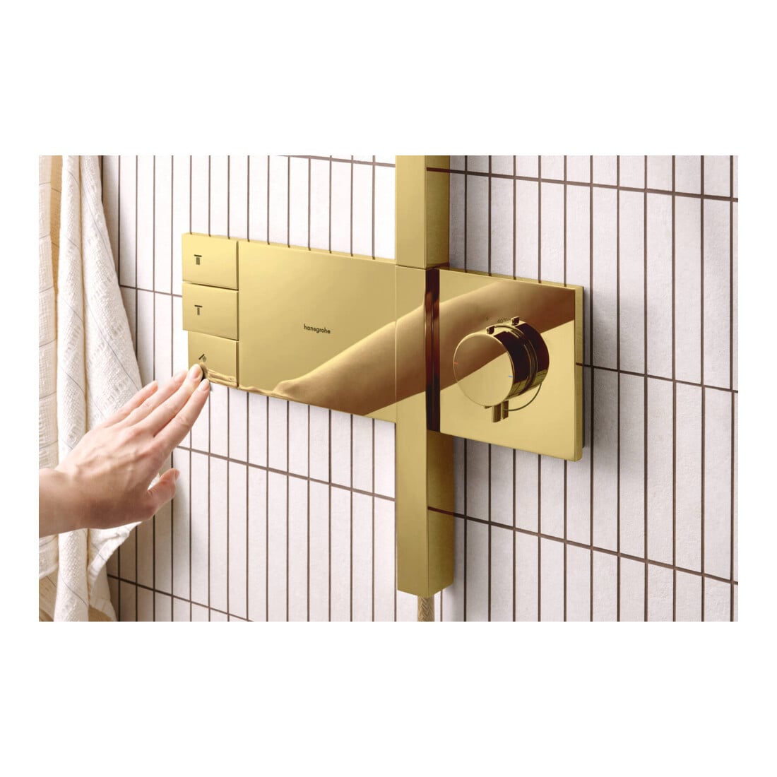 hansgrohe Showerpipe Raindance Alive S 2jet, Mind.-Druck 1,9 b, pol. gold optic