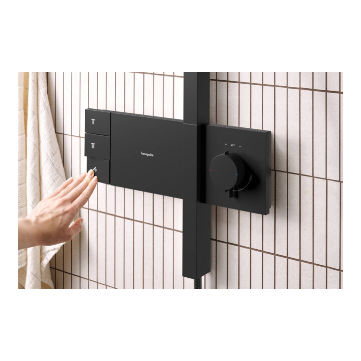 hansgrohe Showerpipe Raindance Alive S 2jets, Pression min. 1,9 bar, noir mat