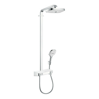 hansgrohe Showerpipe Raindance Select E avec thermostat, 2 jets, blanc/chrome