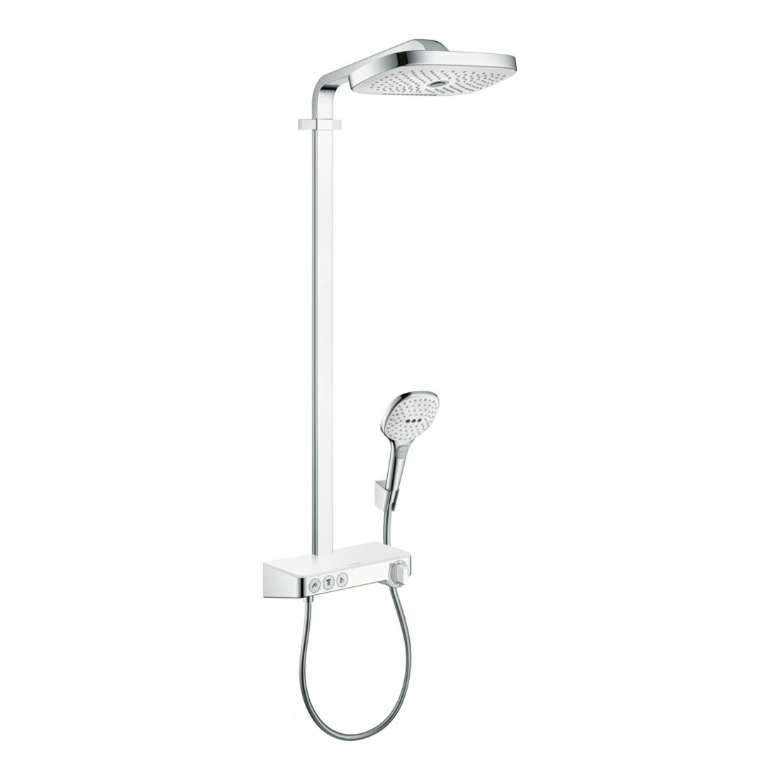 hansgrohe Showerpipe Raindance Select E avec thermostat, 3 jets, blanc/chrome