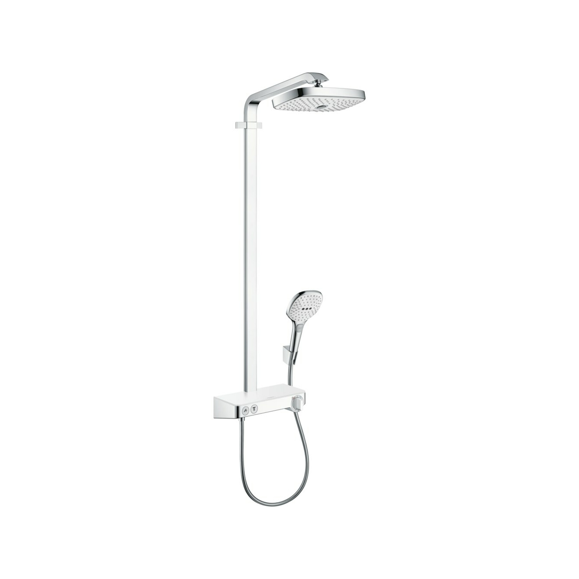 hansgrohe Showerpipe Raindance Select E mit Thermostat, 2jet, weiß/chrom