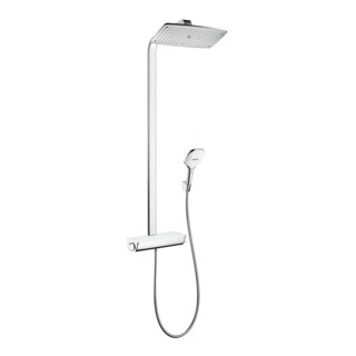 hansgrohe Showerpipe Raindance Select E Thermostat 9 l/min weiß/chrom